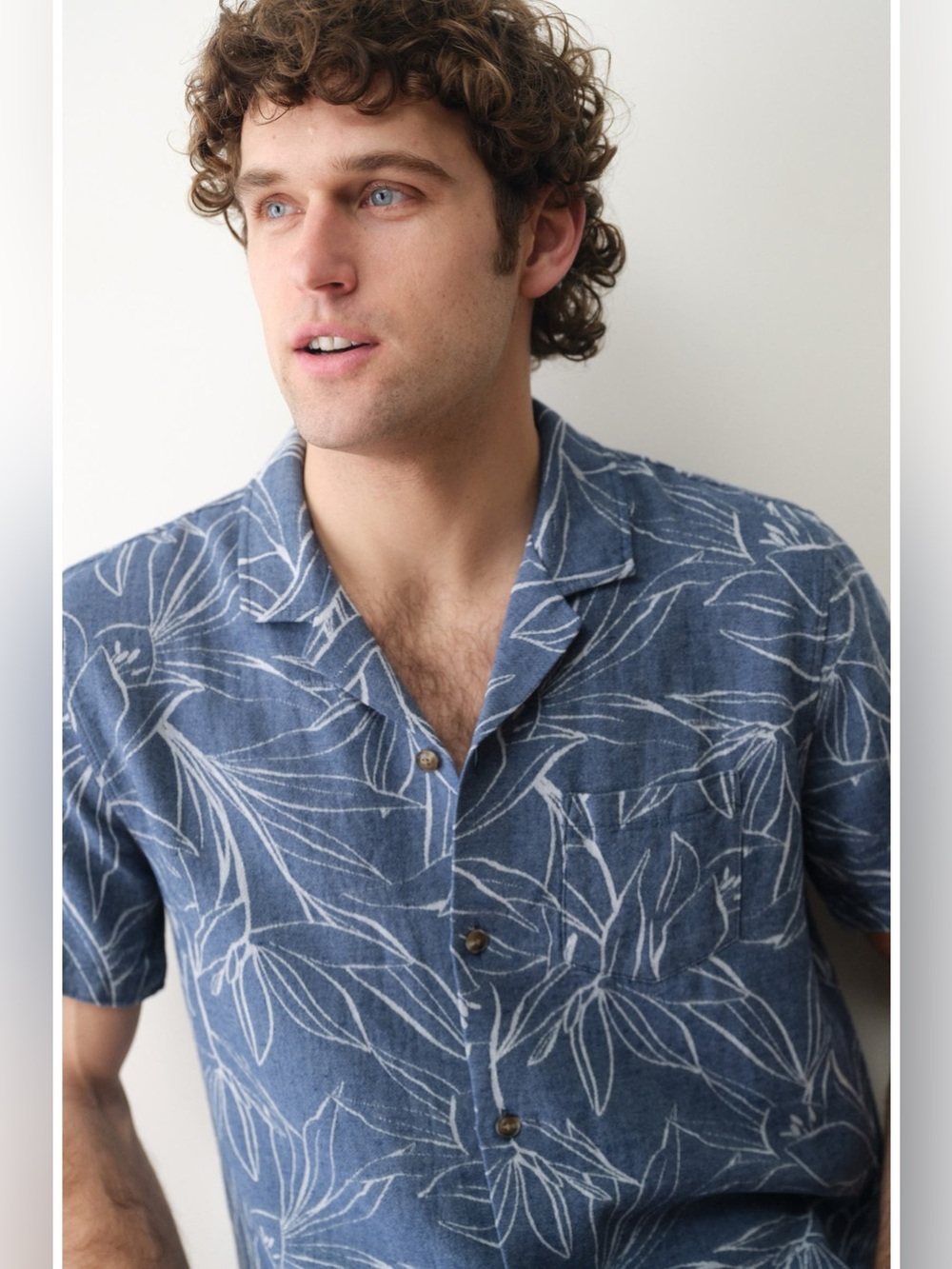 Marine Layer Jacquard Camp Shirt Size XL